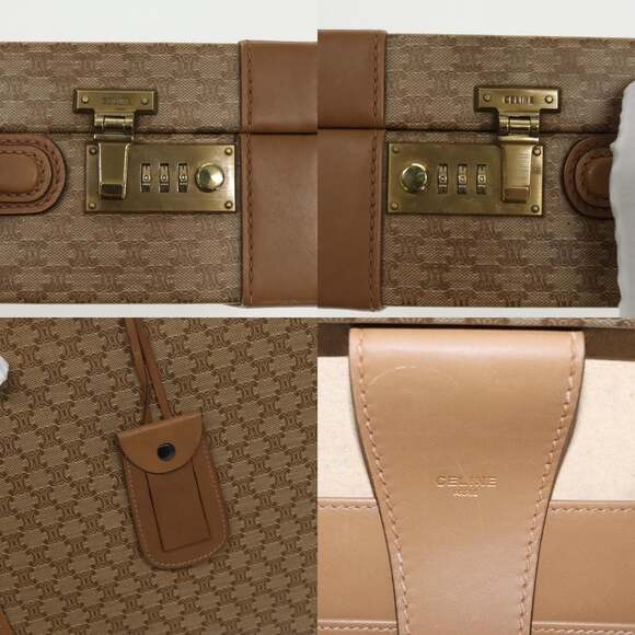 CELINE Attache Case Macadam Canvas Trunk Beige Gold - Picture 11 of 13